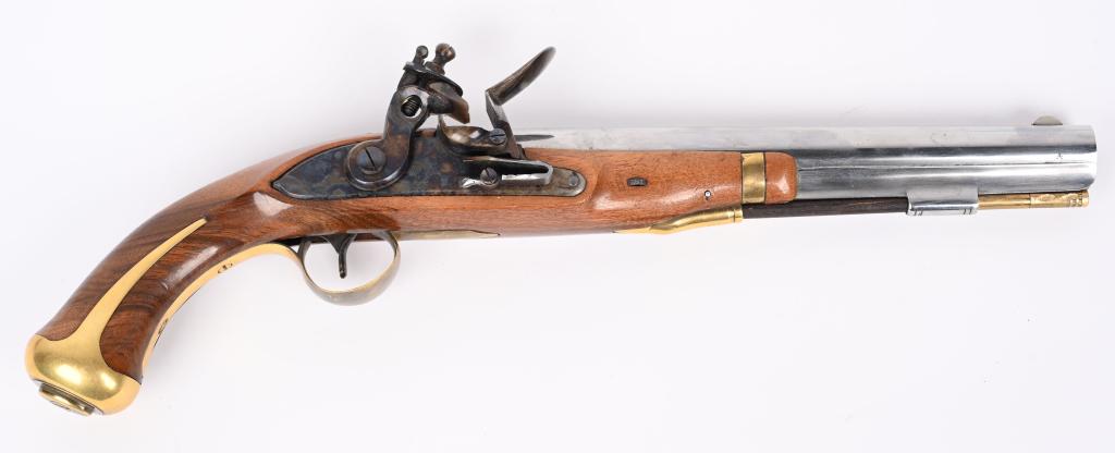 BELGIAN COPY OF A U.S. 1807 PISTOL: SERIAL NUMBER: A297. BARREL: 10". CALIBER: .58 CAL BLACKPOWDER. MANUFACTURED: 1860'S. Made in Belgium copying the Harpers Ferry design. Belgian proofs, with the top of the barrel being marked "CENTENN