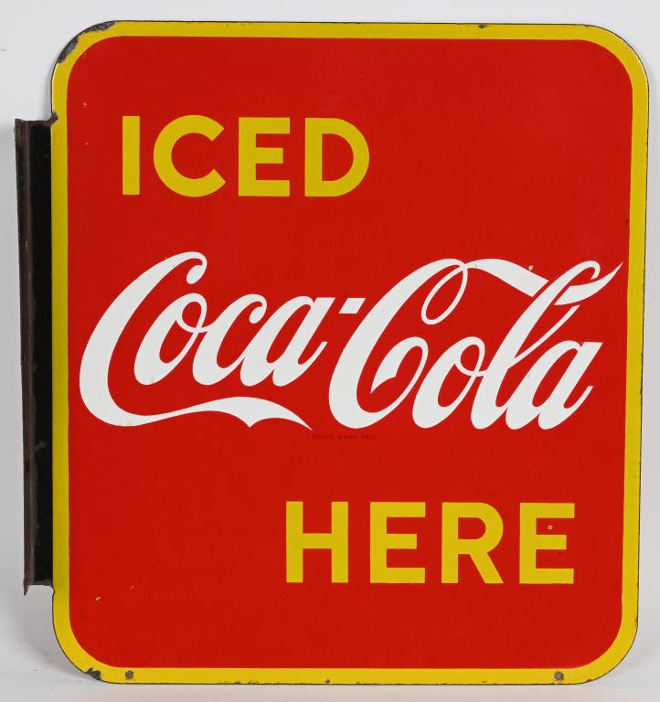 ICED COCA COLA HERE DSP FLANGE SIGN (1 of 3)