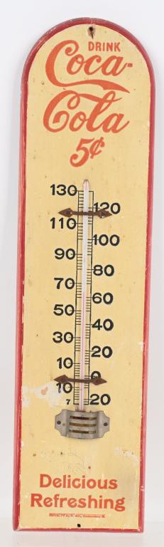 COCA COLA 5c WOODEN THERMOMETER (1 of 2)