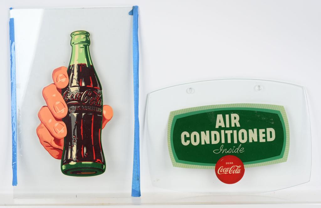 2- COCA COLA DECALS ON GLASS (1 of 3)