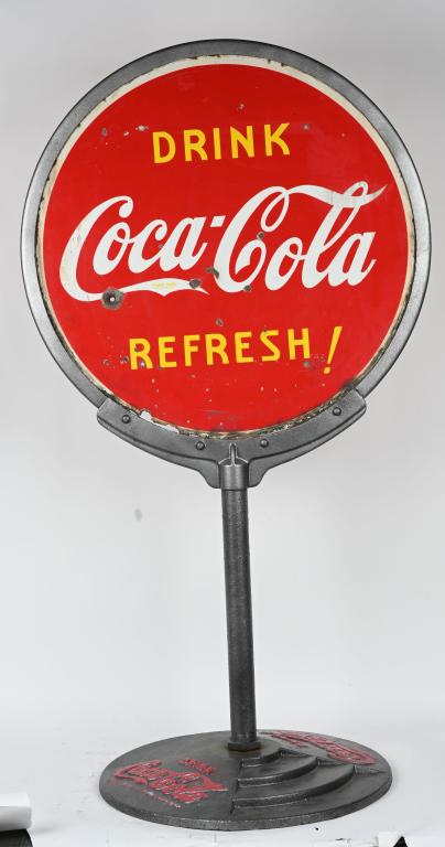 COCA COLA DSP LOLLIPOP SIGN w/ BASE (1 of 5)