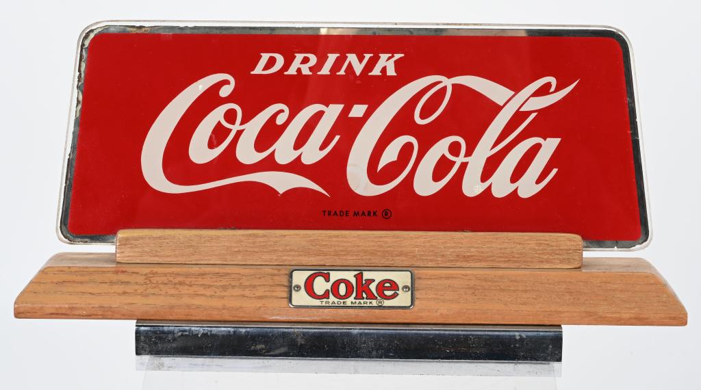 COCA COLA GLASS COUNTERTOP SIGN (1 of 3)