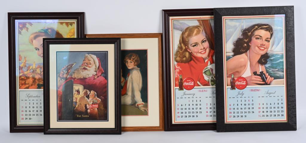COCA COLA CALANDERS & ADVERTISEMENTS FRAMED (1 of 3)