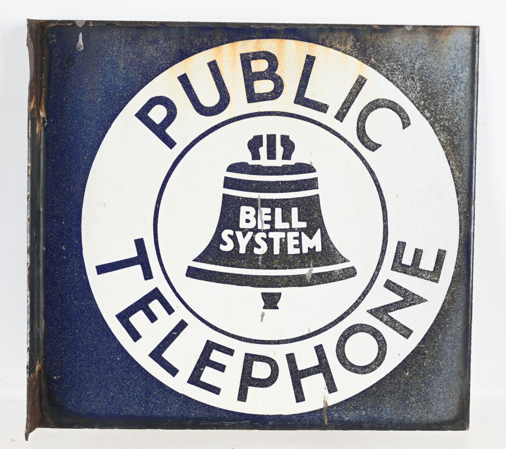 BELL SYSTEM PUBLIC TELEPHONE DSP FLANGE SIGN (1 of 3)