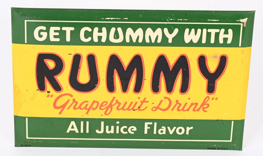 RUMMY GRAPEFRUIT DRINK TIN SIGN (1 of 2)