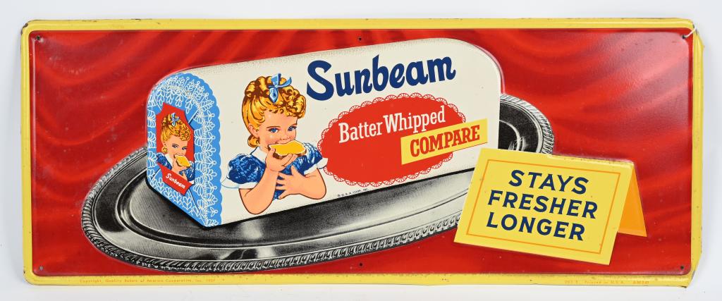 SUNBEAM BREAD TIN SELF FRAMED SIGN (1 of 2)