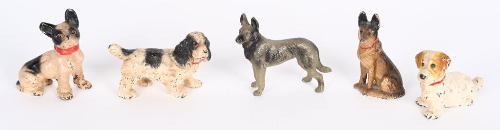 5- HUBLEY CAST IRON DOG PAPER WEIGHTS (1 of 3)