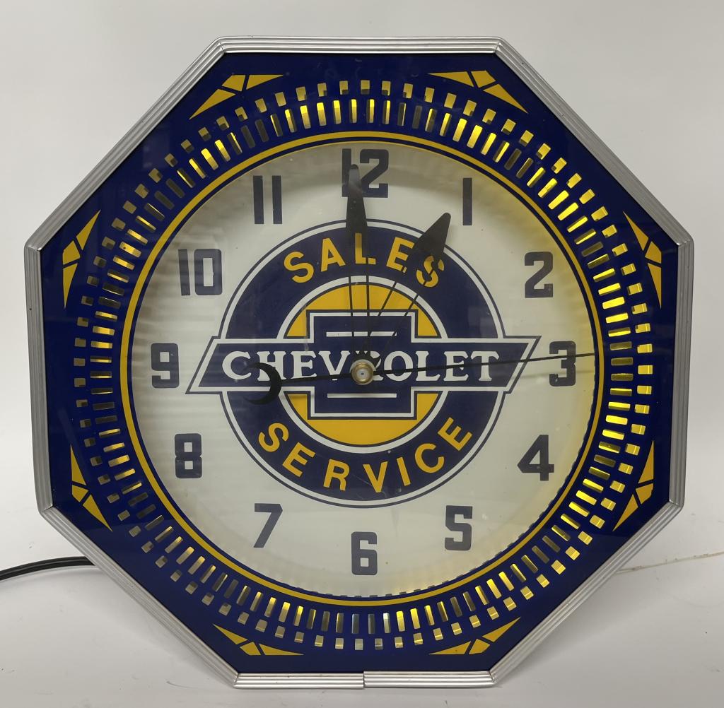 CHEVROLET NEON SPINNER CLOCK (0357) on Feb 11, 2023 Milestone