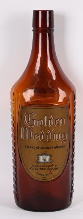 GOLDEN WEDDING OVERSIZE GLASS ADVERTISING BOTTLE (1 of 4)