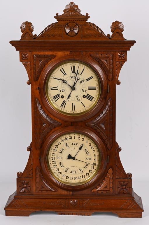 WELCH SPRING SHELF CALENDAR CLOCK (1 of 8)