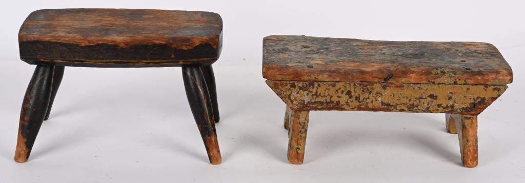 2- ANTIQUE MILKING STOOLS (1 of 3)