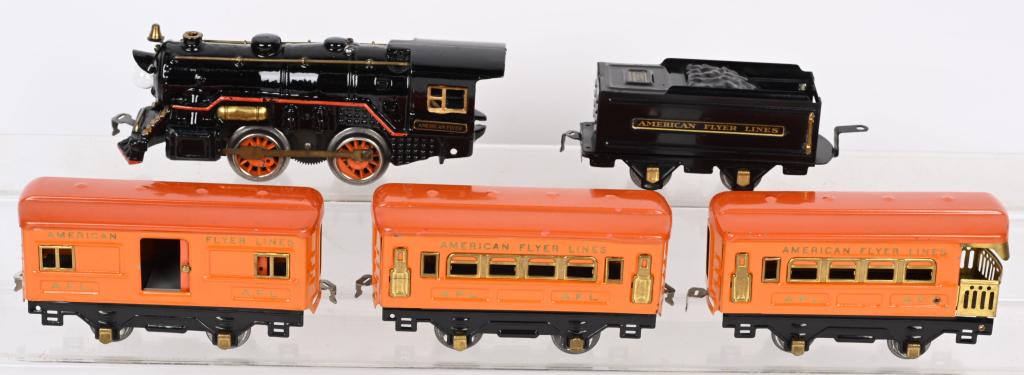 AMERICAN FLYER O GA. #3188 ENGINE & PASSENGER CARS (1 of 5)