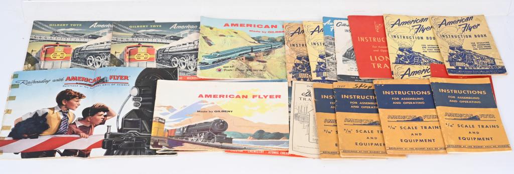 VINTAGE LIONEL & AMERICAN FLYER INSTRUCTION BOOKS: Great lot of vintage Lionel and American Flyer Instruction Books. Excellent