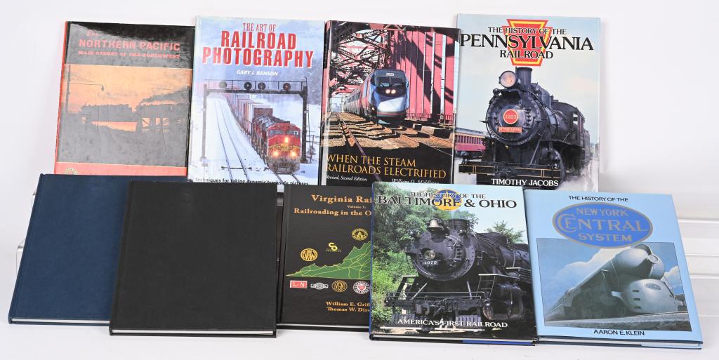 LARGE LOT OF RAILROAD BOOKS: Large lot of Railroad Books includes Art of Railroad Photography, B&O, Santa Fe, Northern Pacific, and More Books.