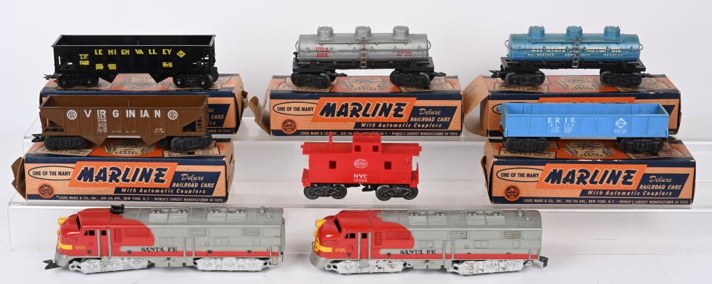 MARX 1095 DIESEL A&B ENGINE & 6 FREIGHT CARS (1 of 4)