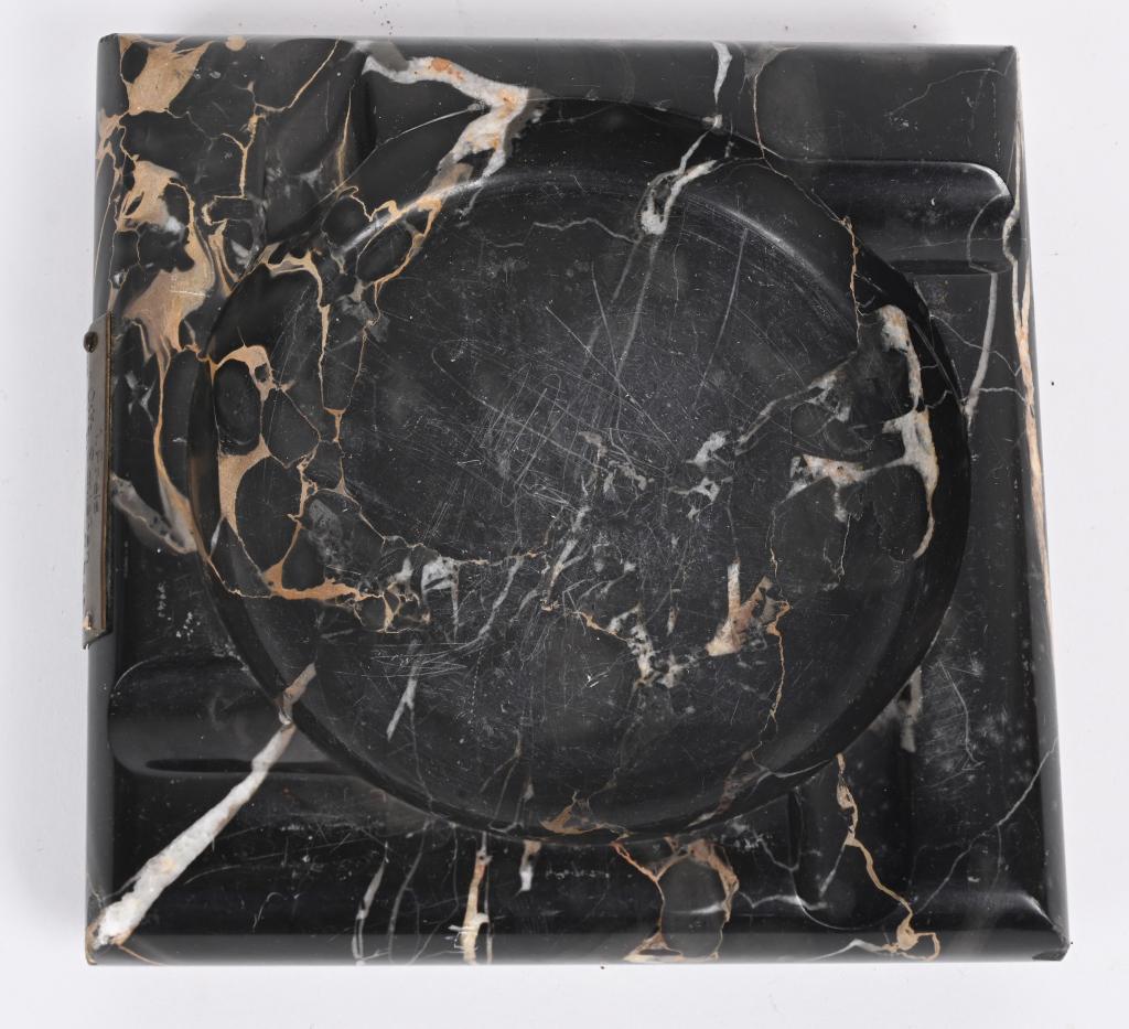 WWII NAZI GERMAN PRESENTATION MARBLE ASHTRAY WW2: Large WWII Nazi German Marble Ashtray measuring 6 X 6 inches with a dedication to the front 1. Preis Offz. Schiessen 18. 11. 37. P. B.23. Excellent