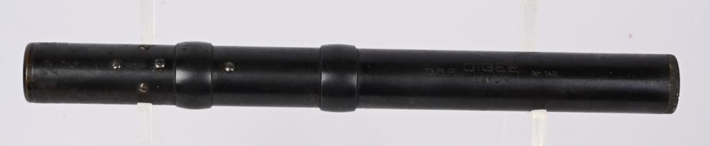 WWII NAZI GERMAN .22 SCOPE TRAINING RIFLE OIGEE: German WWII Oigee scope for Mauser .22 trainer. Excellent optics. Adjustment to the telescope requires a clock key and screwdriver. Marked OIGEE D.R.P.Nr. 148 BERLIN.