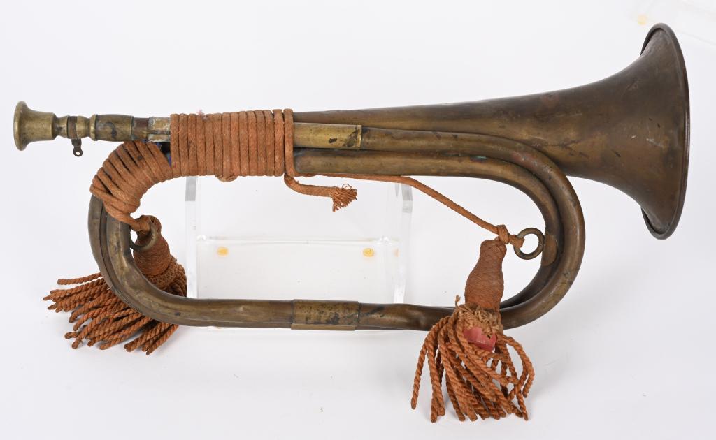 WWI IMPERIAL JAPANESE ARMY BUGLE WITH CORDS WW2 (0515) on Apr 15, 2023