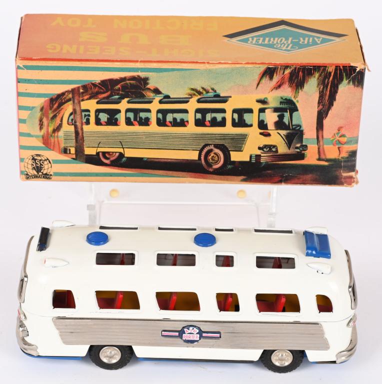 JAPAN TIN FRICTION SIGHT SEEING BUS w/ BOX (1 of 9)