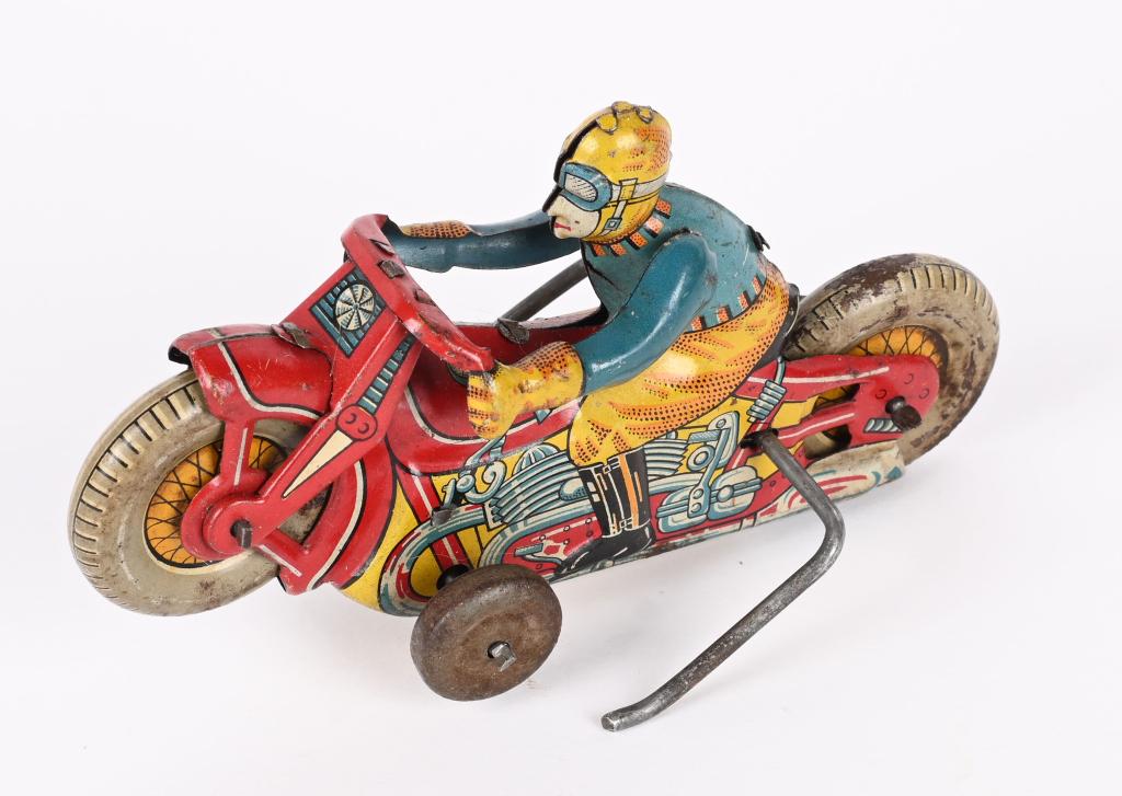 JAPAN TIN WINDUP ROLLOVER MOTORCYCLE (1 of 4)
