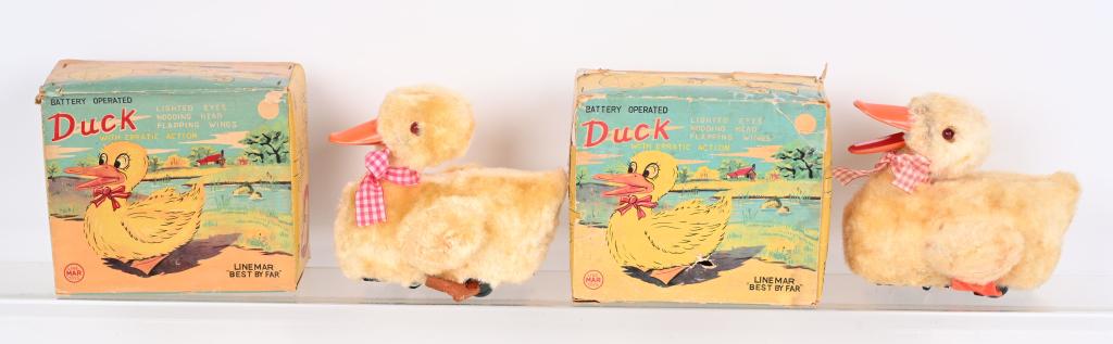 2- LINEMAR BATTERY OP DUCKS w/ BOX (1 of 2)
