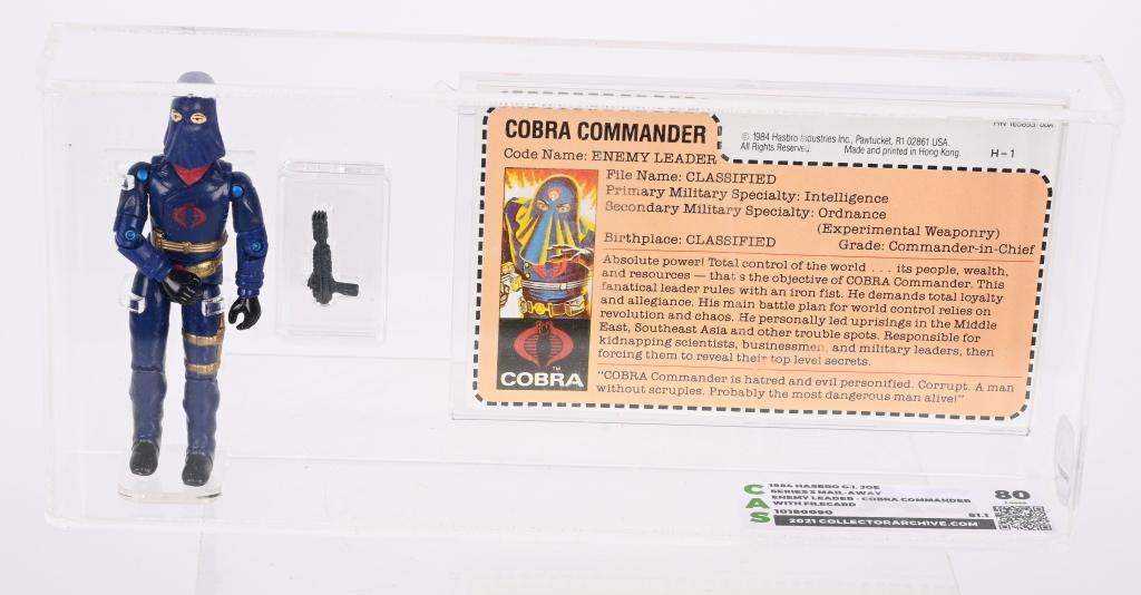 1984 GI JOE MAIL AWAY COBRA COMMANDER CAS80: 1984 GI Joe Series 3 Mail Away Enemy Leader Cobra Commander with Filecard. CAS 80