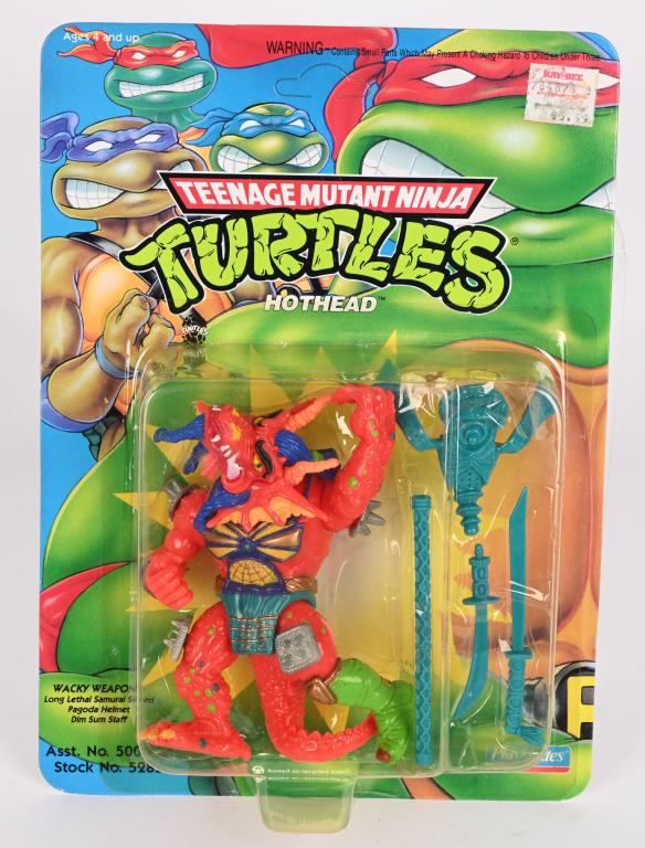 1992 TEENAGE MUTANT NINJA TURTLES HOTHEAD MOC: 1992 Teenage Mutant Ninja Turtles Hothead. Seal on Card. Very clean unpunched card ready for grading.