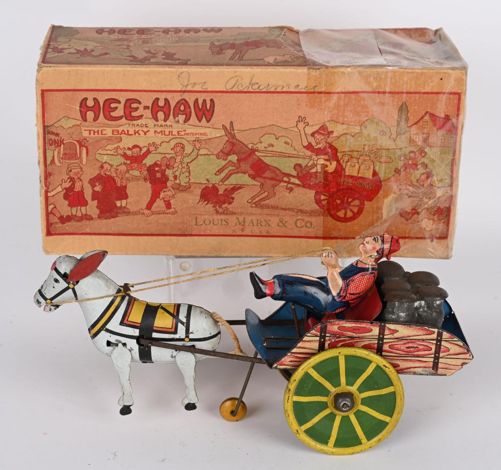 MARX TIN WINDUP HEE-HAW BALKY MULE w/ BOX (1 of 8)