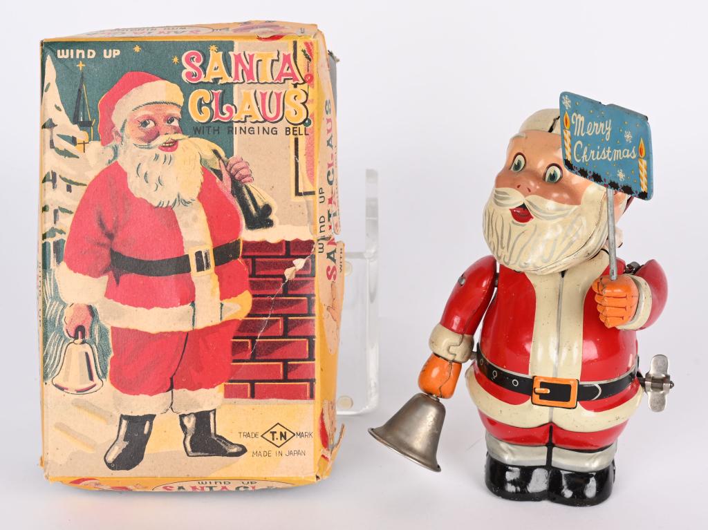 JAPAN TN TIN WINDUP SANTA CLAUS w/ BOX (1 of 5)