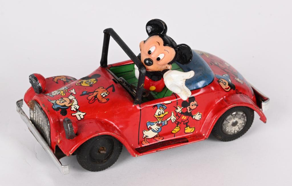 JAPAN TIN FRICTION MICKEY MOUSE TIN LIZZIE (1 of 4)