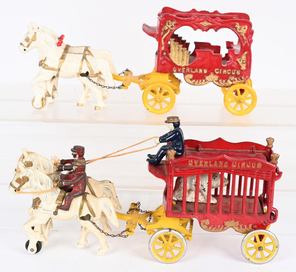 2- KENTON CAST IRON OVERLAND CIRCUS WAGONS (1 of 3)