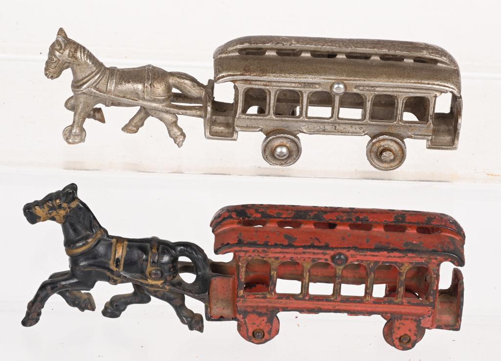 2- CAST IRON HORSE DRAWN TROLLEYS (1 of 3)