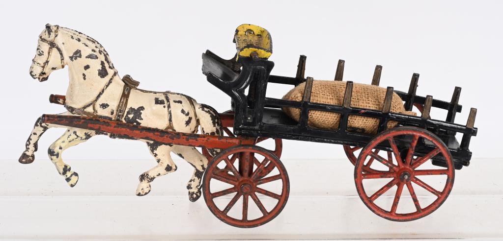 IVES CAST IRON HORSE DRAWN STAKE WAGON (1 of 6)