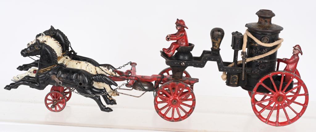 DENT CAST IRON FIRE PUMPER WAGON (1 of 5)
