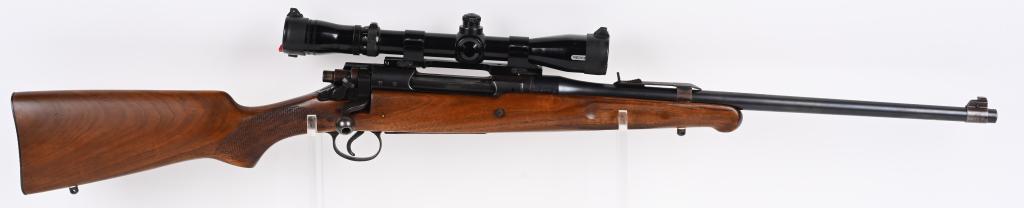 PRE WAR REMINGTON MODEL 30 EXPRESS RIFLE: SERIAL 10804. BARREL 20". CALIBER 30-06. Features an Enfield action, blue finish, sporting sights, pistol grip checkered walnut stock, Sports a Redfield 3x9 scope with standard cross hairs and clear o