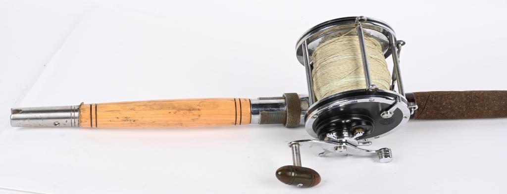 PENN SENATOR 12/0 BIG GAME FISHING REEL & ROD: Penns Senator 12/0 Saltwater Big Game Fishing Reel with Bimini King Custom Fishing Rod. Reel is in great working condition. Rod is in great condition. 84" Excellent