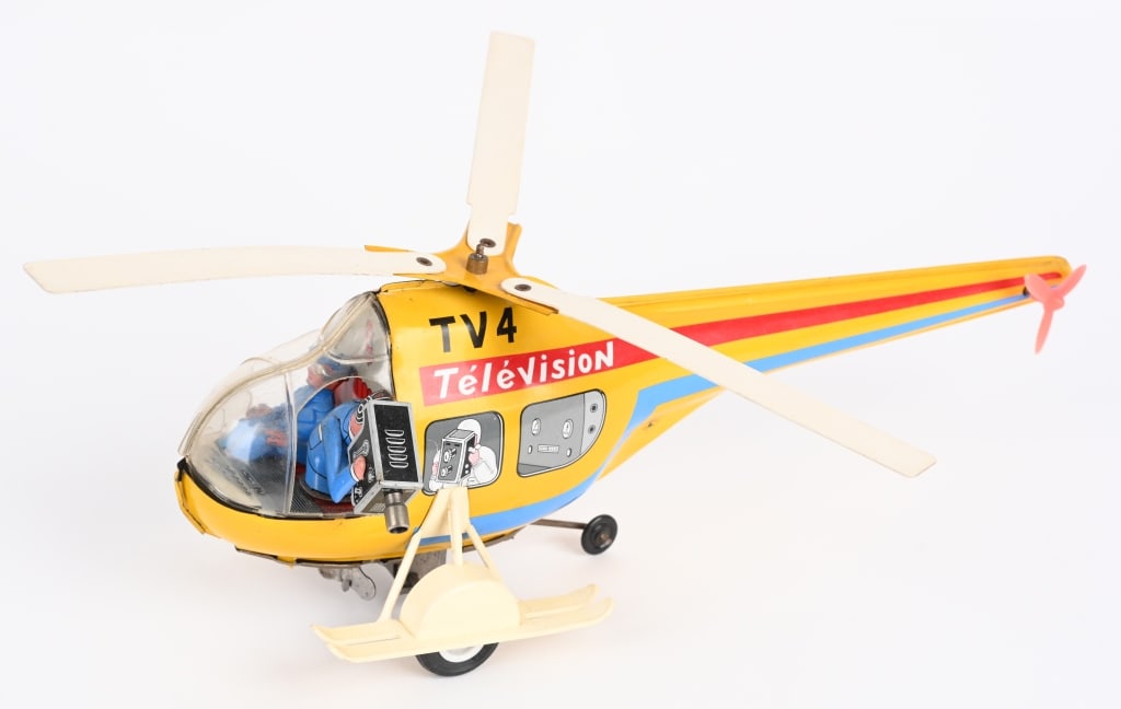 FRENCH TIN WINDUP TELEVISION HELICOPTER (1 of 6)