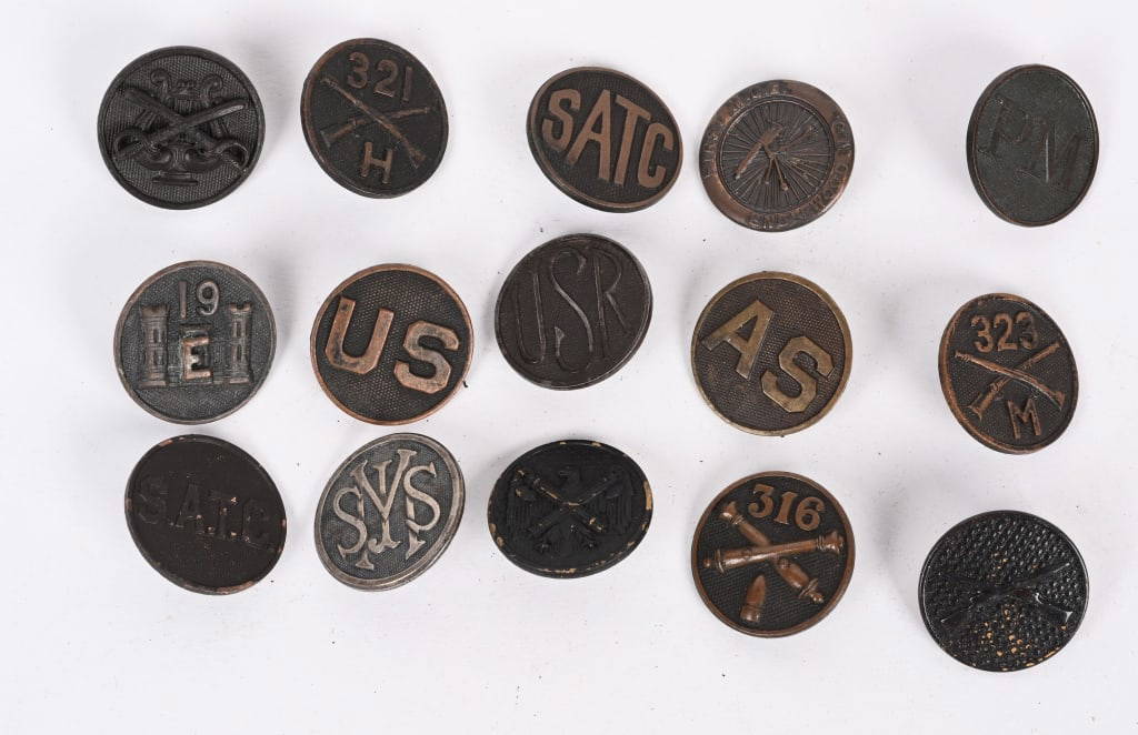 Wwi Us Army Collar Disk Lot Mp Mg Numbered Disks Auction