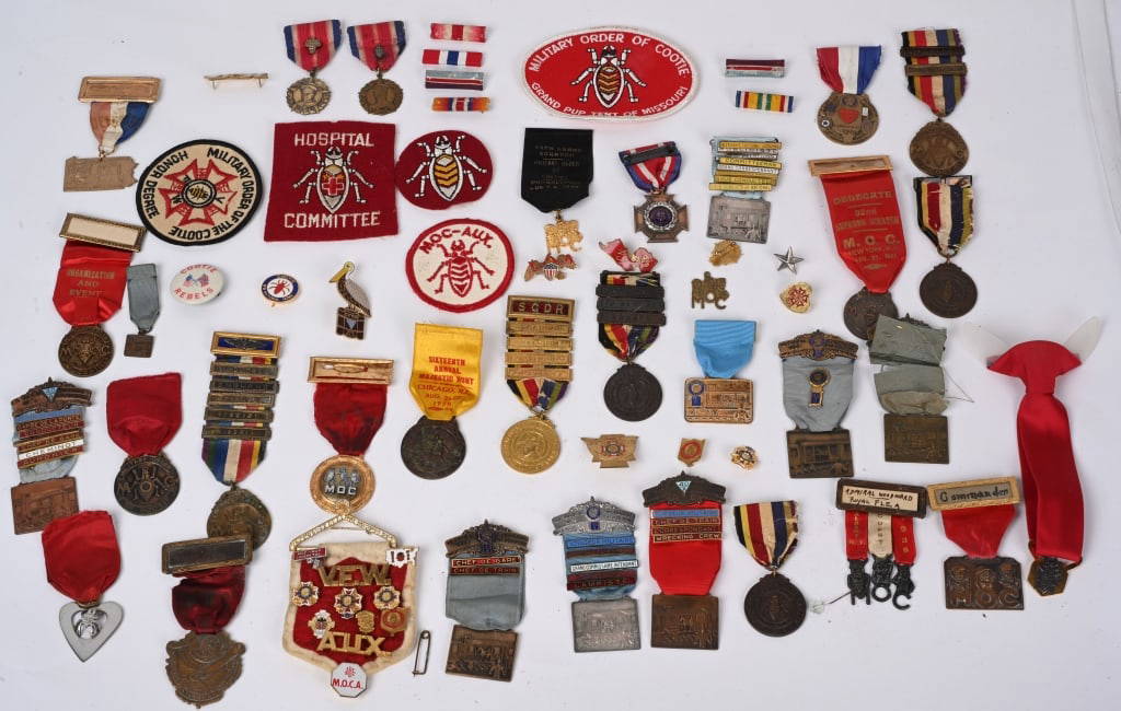 Large Lot Of Military Order Of The Cootie Medals Auction