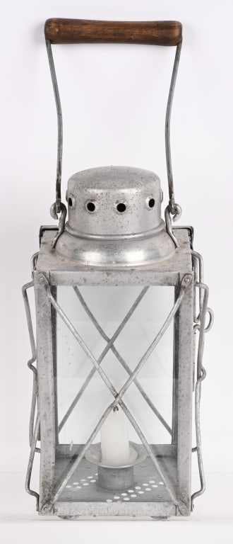 WWII NAZI GERMAN LUFTWAFFE FIELD LANTERN 41 DATED: Original era manufacture. Large aluminum and glass lantern. Luftwaffe eagle marked on the underside of the lantern base. Shows wear and use with candle still inside. You can still use it to this day..