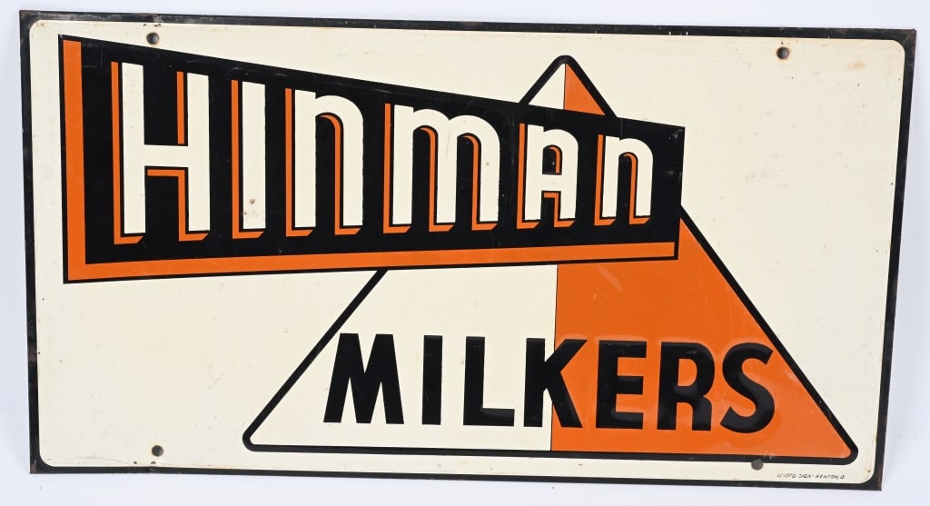 HINMEN MILKER EMBOSSED TIN SIGN (1 of 2)
