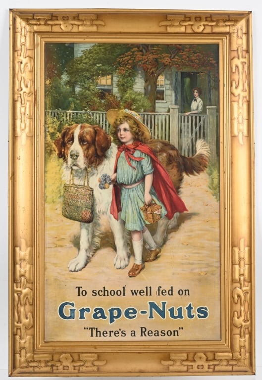 GRAPE NUTS TIN SELF FRAMED SIGN (1 of 4)