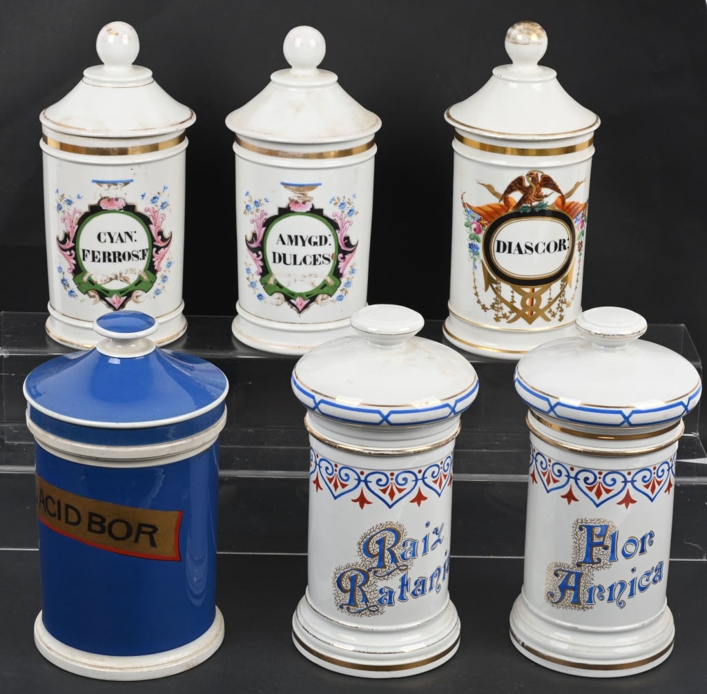 5- ANTIQUE APOTHECARY JARS (1 of 3)