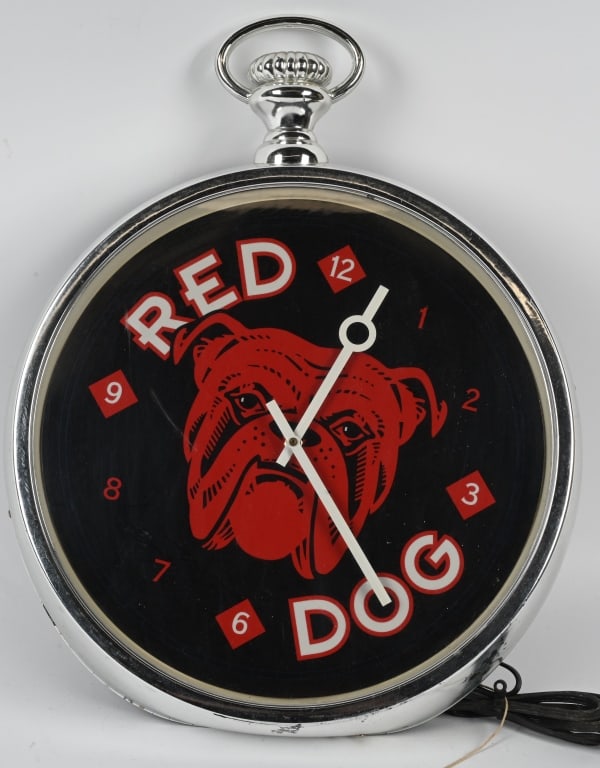RED DOG BEER POCKET WATCH CLOCK (1 of 2)