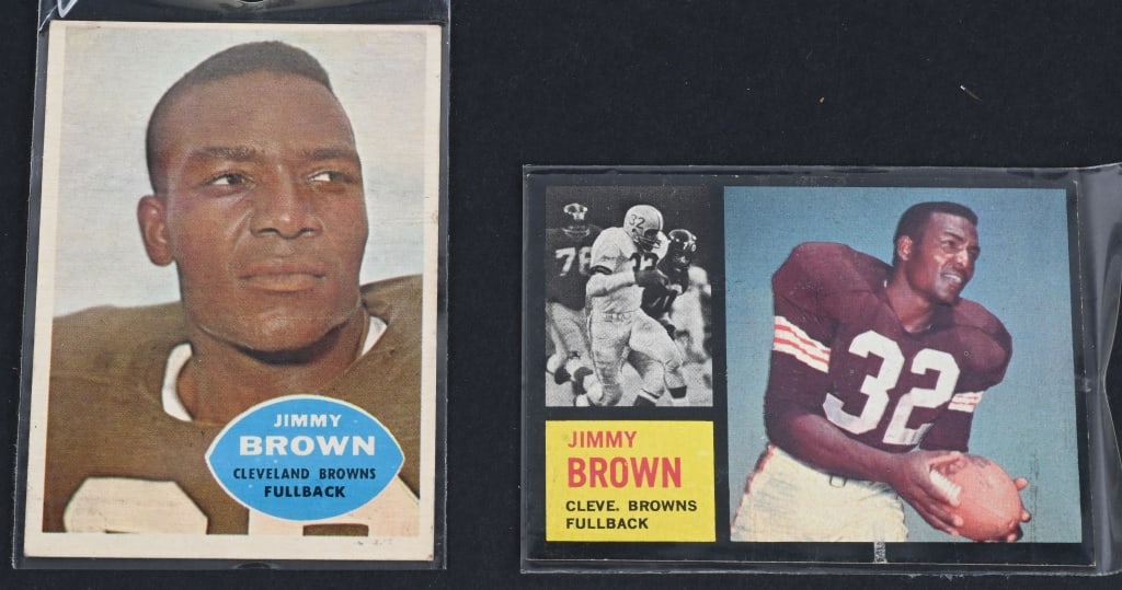 1960 & 62 TOPPS #23-#28 JIM BROWN CARDS (1 of 4)