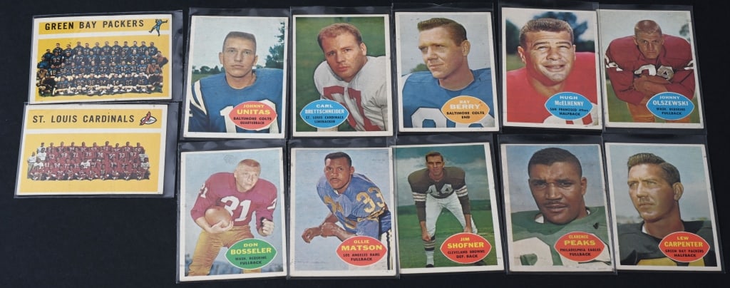 12- 1960 TOPPS FOOTBALL CARDS (1 of 6)