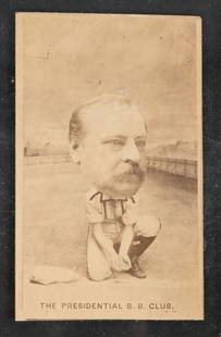 N154 DUKE PRESIDENTIAL BASEBALL CLUB CARD 1A: 1888 N154 Duke Presidential Baseball Club Card 1A Cleveland fielding ground ball. Exceptionally RARE cards. Ready for grading.