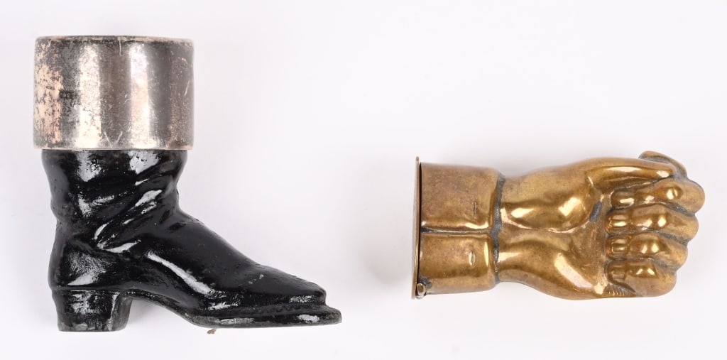 HOLDING HAND & BOOT FIGURAL MATCH SAFES (1 of 3)