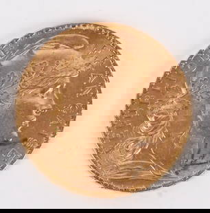 1906 FRENCH 20 FRANCS GOLD COIN: Coin has nice details but is ungraded. Photos show the condition.