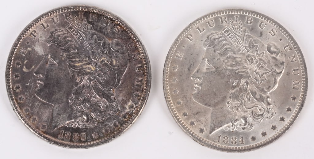 2- MORGAN SILVER DOLLARS 1884-O & 1889 (1 of 2)